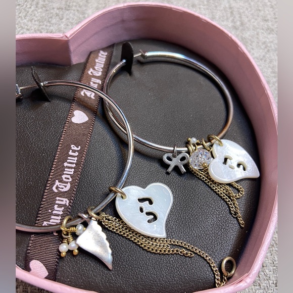 JUICY COUTURE - Hoop Silver Earrings with Dangle Charms - Picture 3 of 4
